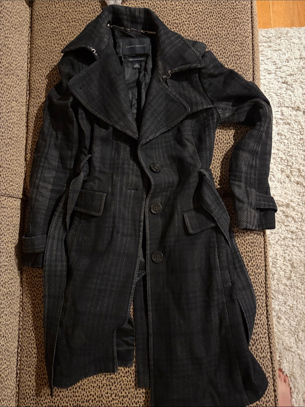 Banana Republic Dark Gray Women's Long Trench Coat